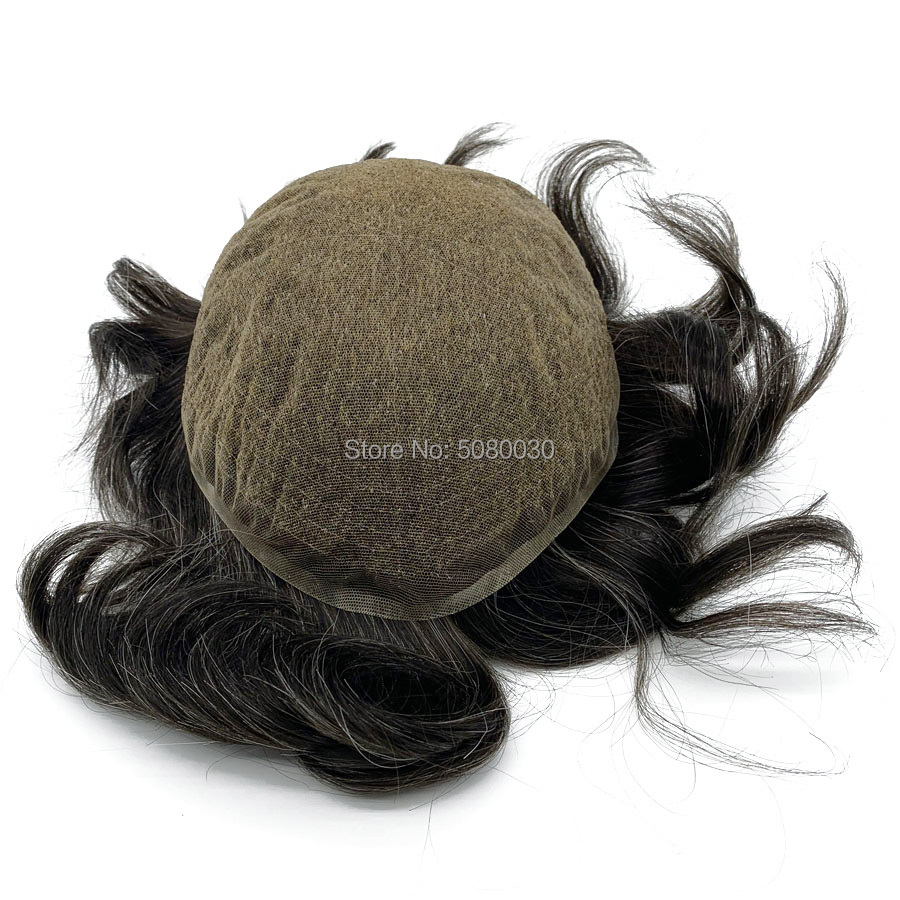 HRF Toupee men full french lace base size 8*10inch mens wigs hair system stock human remy hair