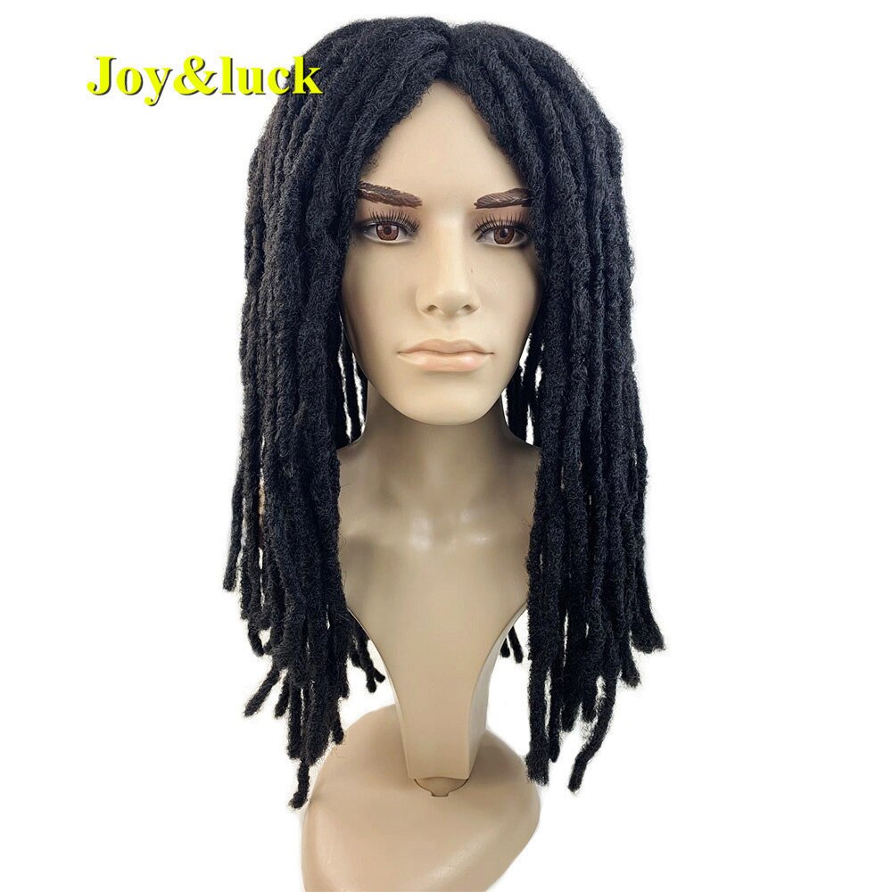 Long Dreadlocks Wig For Men Synthetic Black Dreadlock Straight Crochet Hair Braiding  Middle Part Hair Wigs Daily Or Cosplay Wig