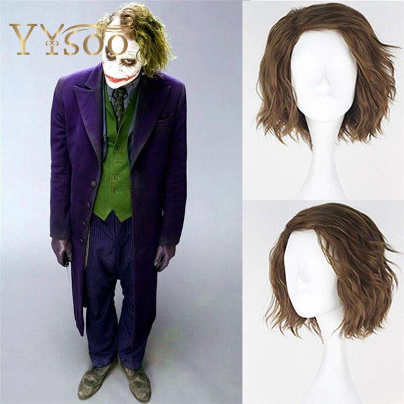 YYsoo The Men Cosplay Wig Synthetic Short Fluffy Curly Wig Mens Flax Green Color Fashion Party Cosplay Costume Wig Halloween Use