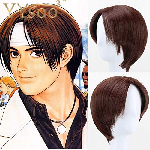 YYsoo Men's Cosplay Wig Short Synthetic Hair Mans Short Brown Wig Halloween Party Used Full Machine Made Wig No Lace Wig For Men