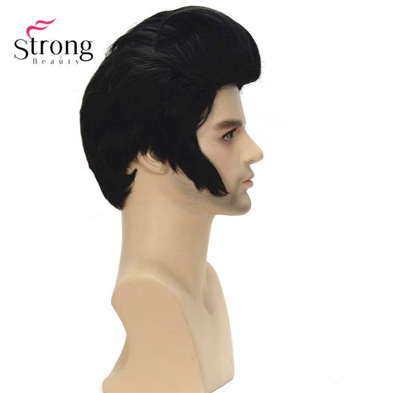 Black Short Cosplay Wig Resistant Synthetic costume Hair Wigs for men