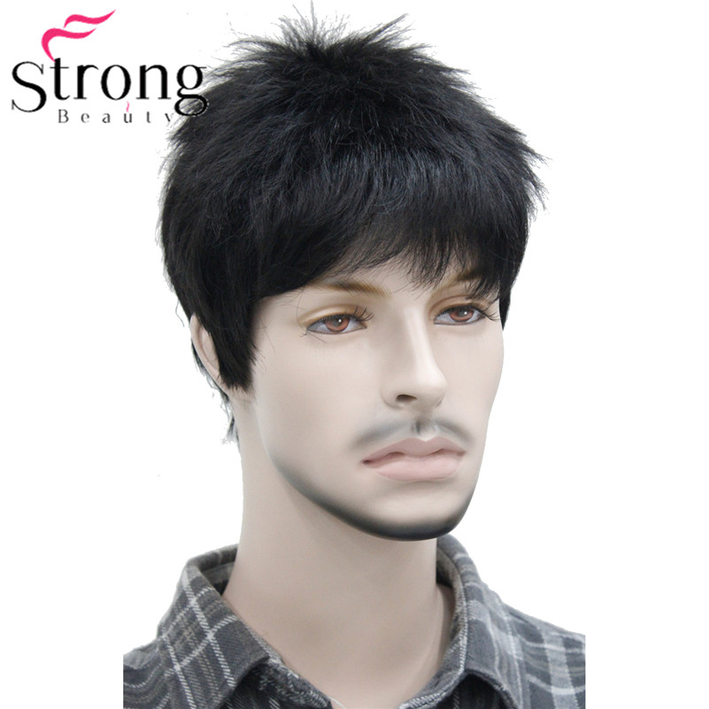Short Striaght Full Synthetic Wig for Men Male Hair Fleeciness Realistic Wigs