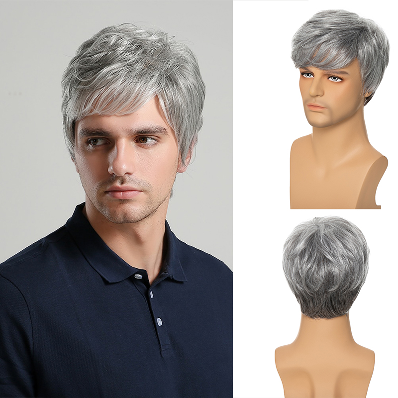 YOUR BEAUTY HAIR Young Men Synthetic Wig Short Curly Layered Haircut Brown Costume Wig Free Shipping 4 Colors Available