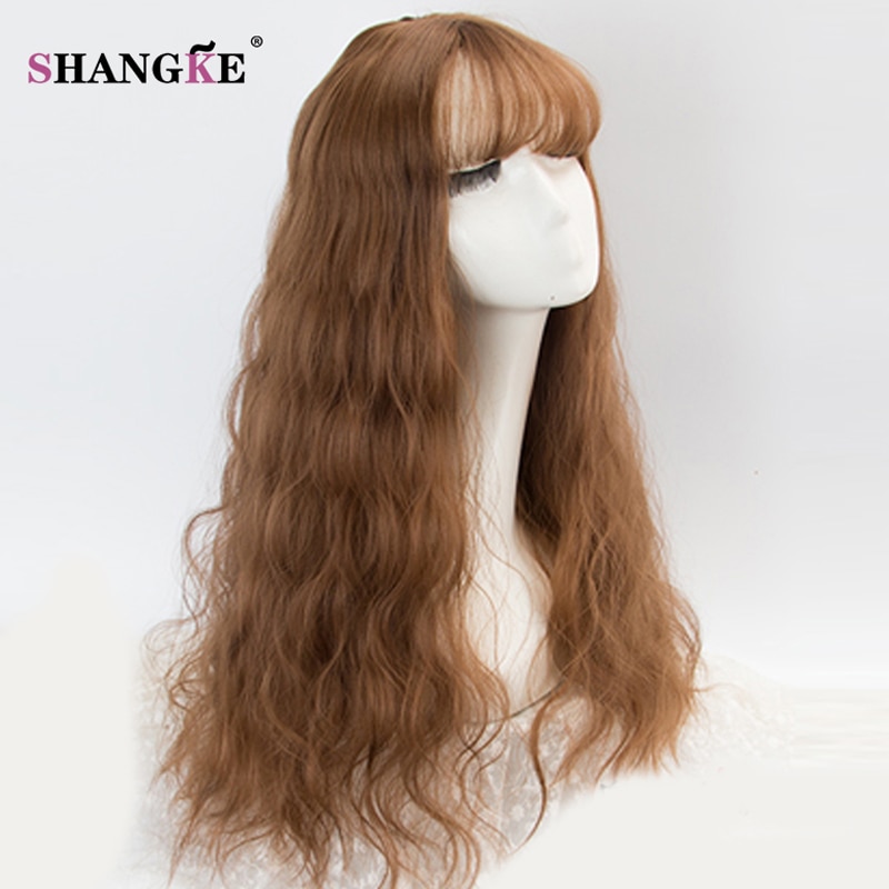 SHANGKE Long Kinky Hair Wig Heat Resistant Synthetic Wigs For Women Natural Fake Hair With Middle Hair Part