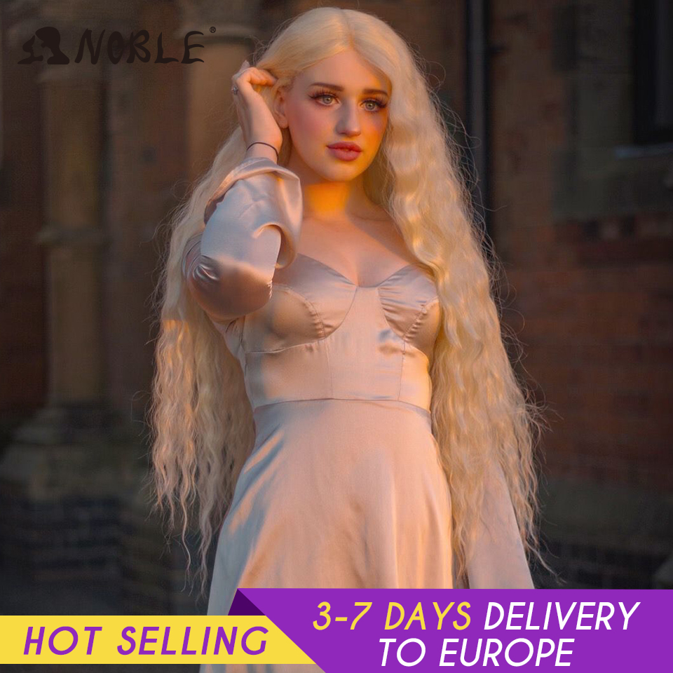 Noble Cosplay Synthetic Lace Wig Long Curly Wig Cosplay 613 WIG 42 Inch Ombre Blonde color Wig  Synthetic Lace Wigs For Women