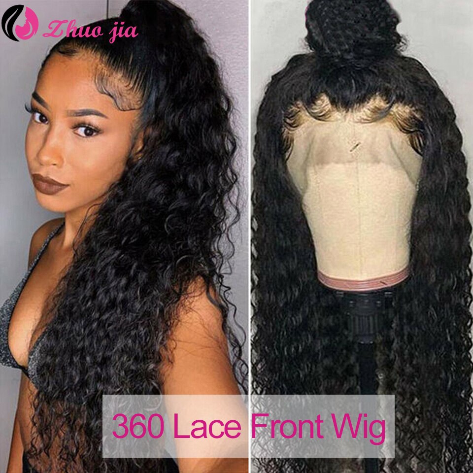250 Density Water Wave Lace Front Wig 360 Lace Frontal Wig Curly Human Hair Wigs For Women Pre Plucked 13x6 HD Lace Frontal Wig