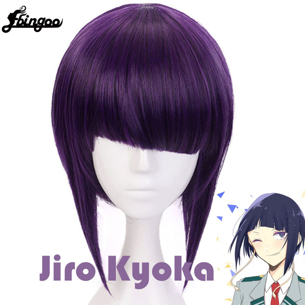 【Ebingoo】My Hero Academia Kyoka Jiro Women Short Wig Cosplay Costume Boku No Hero Academia Heat Resistant Synthetic Hair Party