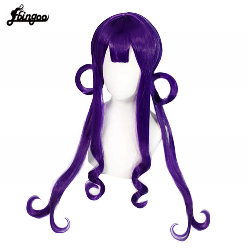 【Ebingoo】Anime Kwai Akane Aoi Purple Long Wig Cosplay Costume Jibaku Shounen Toilet-bound Hanako-kun Synthetic Hair Women Wigs