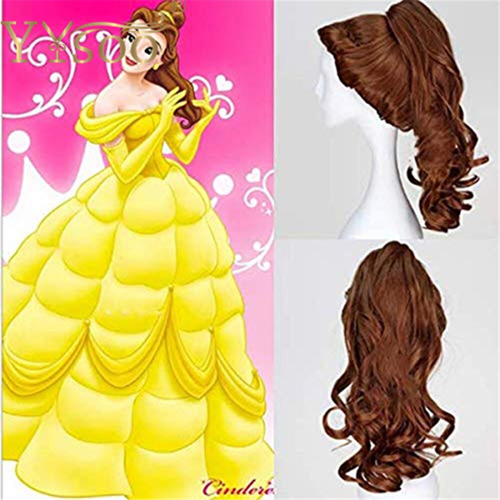 YYsoo Beauty Princess Cosplay Wigs for Women Long Body Wave Synthetic Hair Ponytail Costume Anime Halloween Wig Party Used