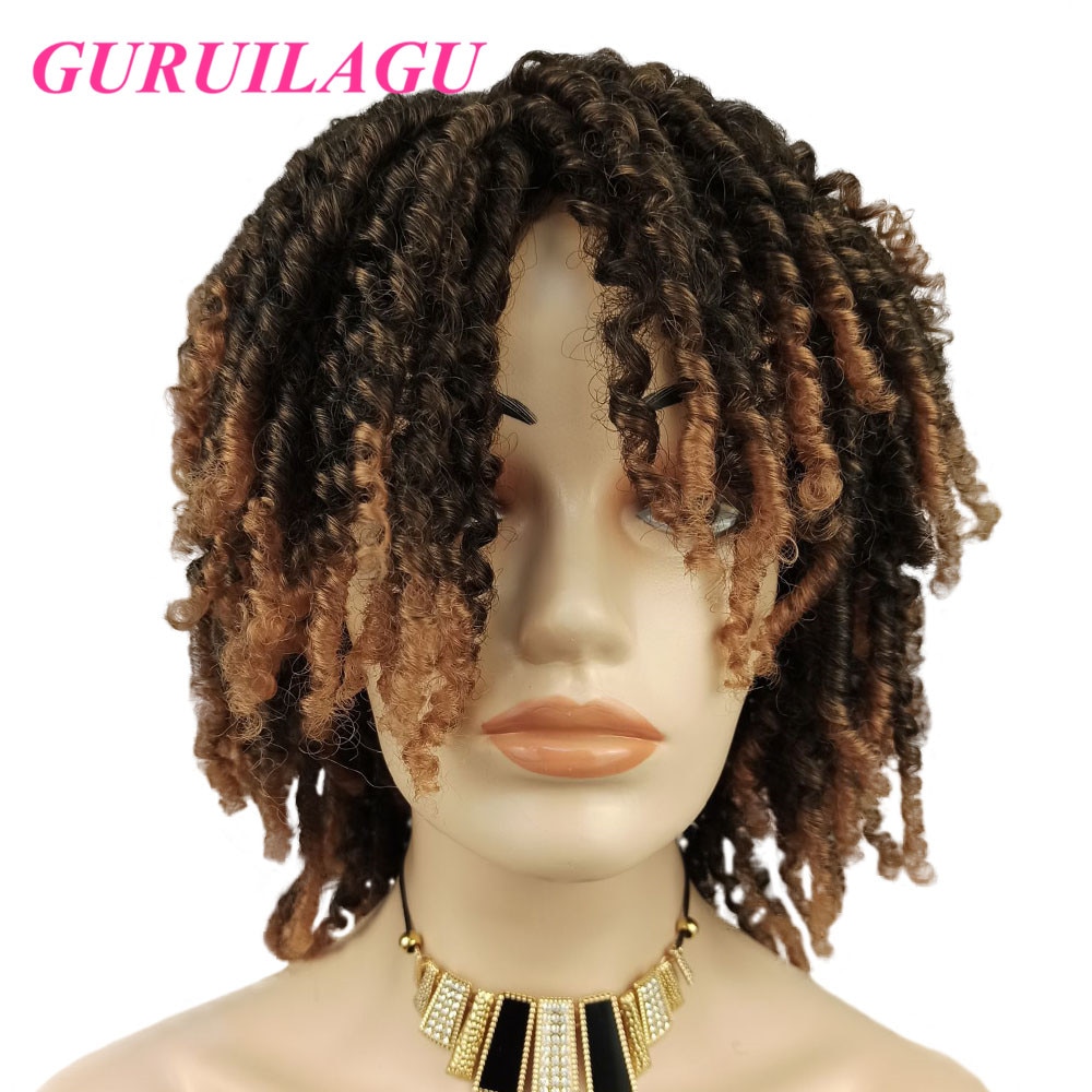 GURUILAGU Dreadlock Hair Wig Synthetic Hair Wigs for Black Women High Temperature Fiber African Braided Wigs 5 Colors