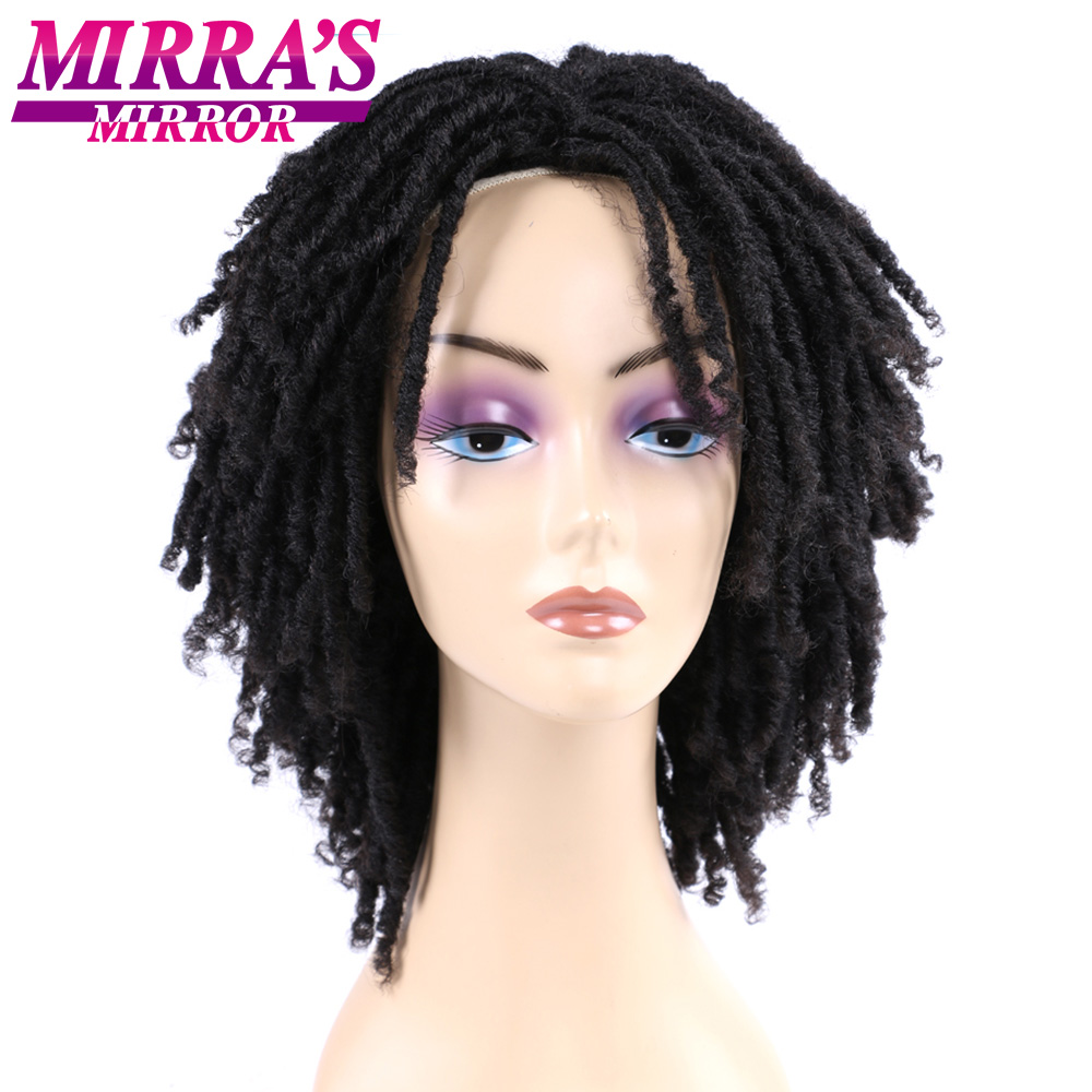 Mirra's Mirror 6inch Synthetic Curly Wig Short Dreadlock Wigs For Women Black Brown Braided Wigs Afro Hair