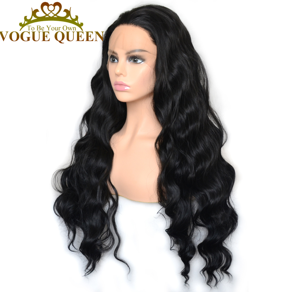 Vogue Queen 1B Loose Curly Synthetic Lace Front Long Wig High Density Daily Wearing For Women