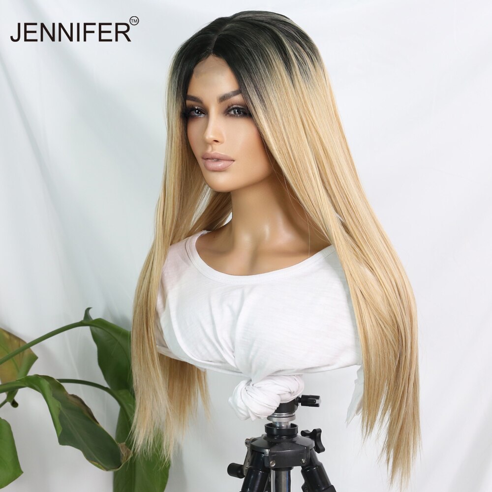 Synthetic  Middle Part  Lace  Wigs For  Women  26inch Long Straight Hair Cosplay/Daily 4 color optional  High Temperature Fiber