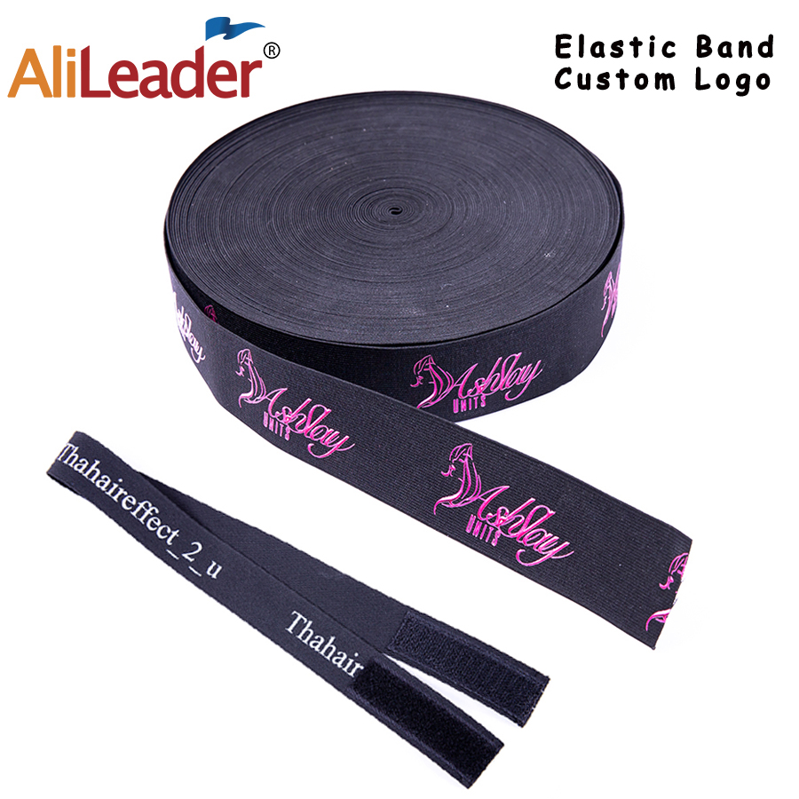 Alileader Custom Logo Wig Elastic Band Black Color For Making Wig And Lace Frontal Closure Long With Heavy Stretch For Waistband