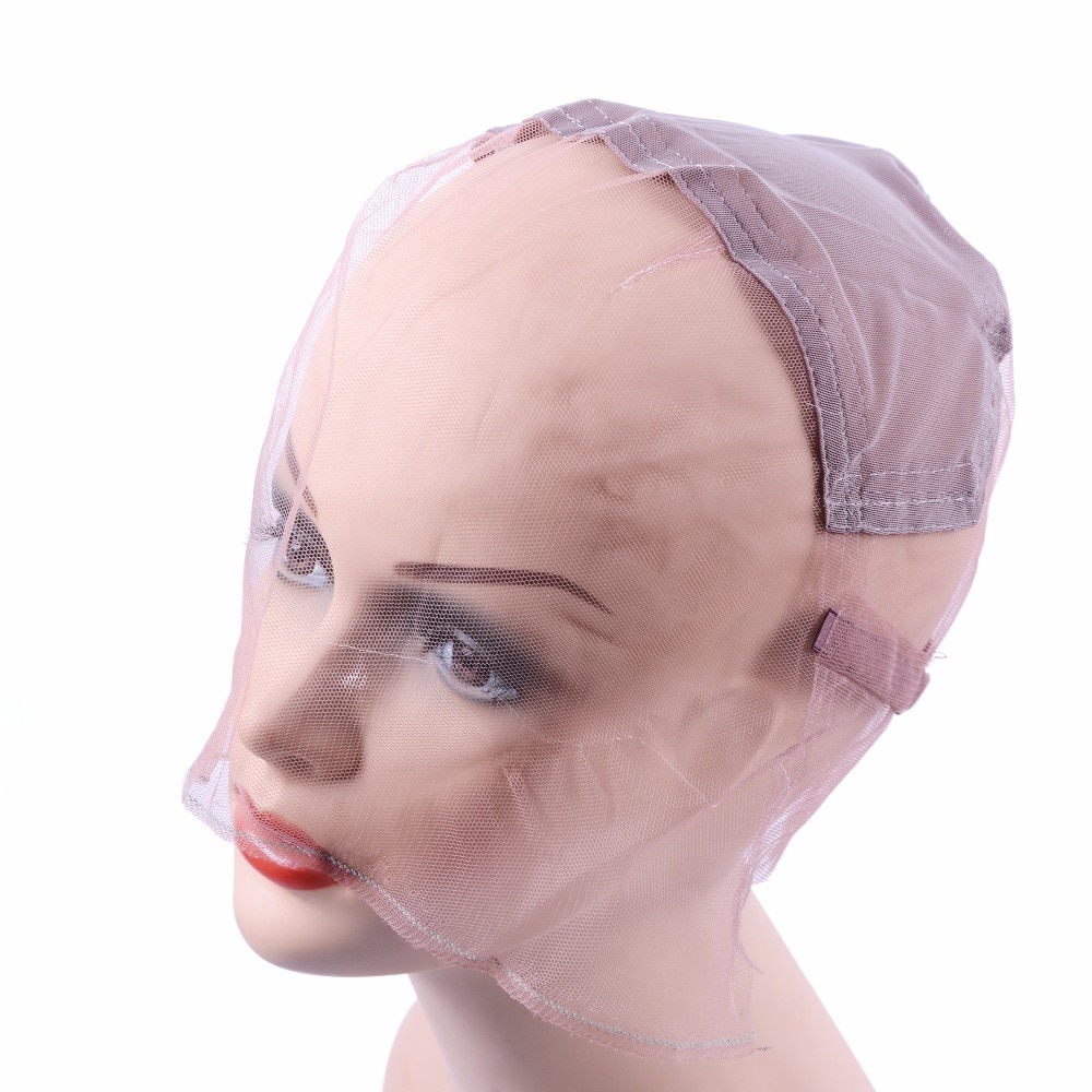1 Piece Full Lace Wig Cap Base For Making Full Hand Made Wigs With Adjustable Straps Glueless Weaving Cap Customize Hairnets