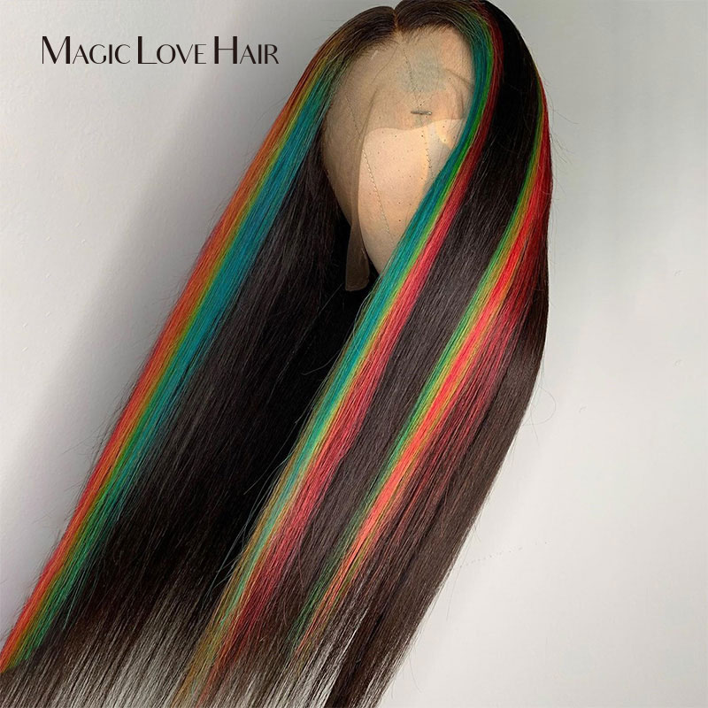Magic Love Hair Customized 13x6 Lace Front Human Hair Wigs Pre Plucked With Baby Hair Brazilian Straight For Black Women