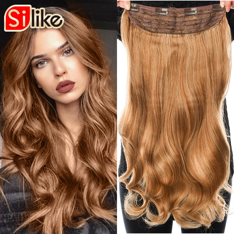 Silike 180g Wavy Clip in One Piece Hair Extensions 24 inch 17 Colors Available Synthetic Heat Resistant Fiber Hair Extension