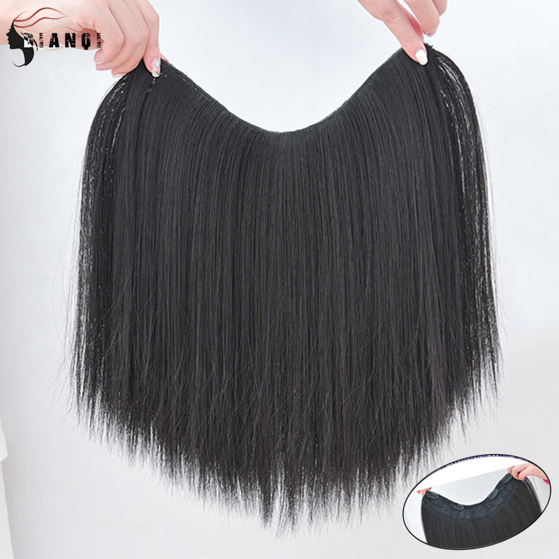 DIANQI Clip In One Piece U Style Hair Extensions 4 clips Hair piece Short Straight Clip Synthetic Women Hair Extensions