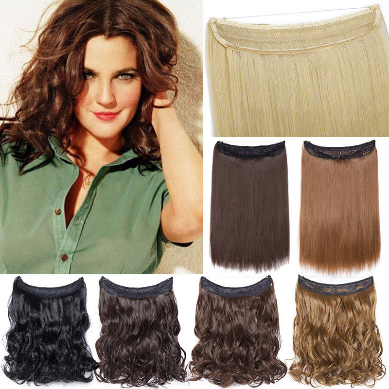 Snolilite 16inch invisible hair extension one piece no clip hair synthetic natural hair hairpiece for women