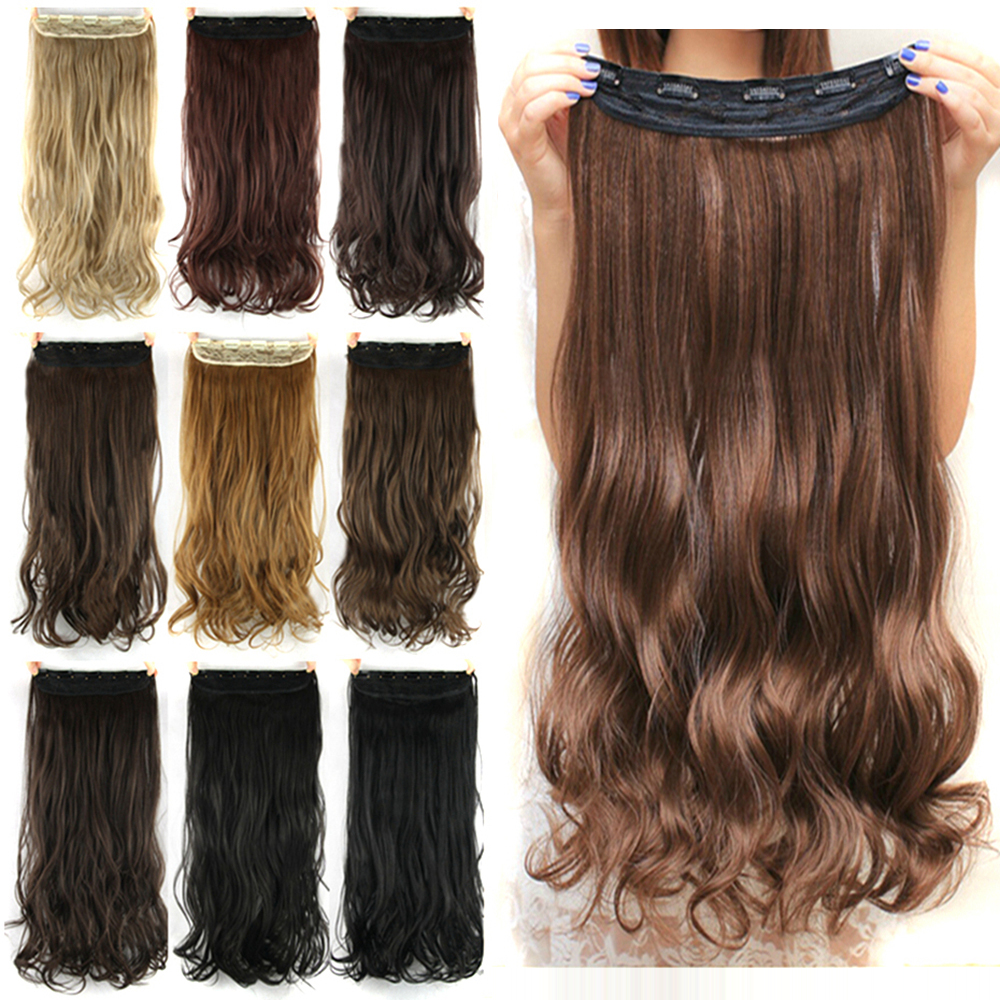 Soowee Long Synthetic Hair One Piece Clip In Hair Extension Hair With Clips Hairpiece Natural Curly Hair Piece