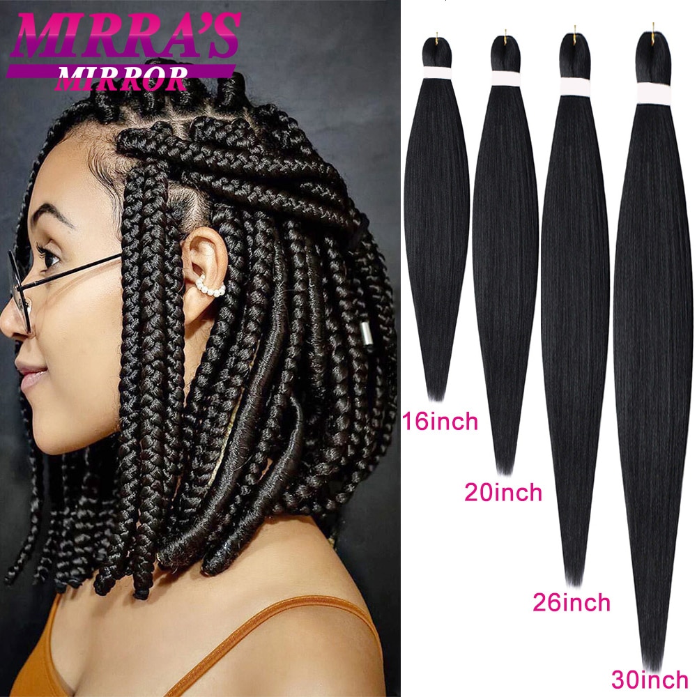 Mirra's Mirror Easy Jumbo Braids Hair Extensions Pre Stretched Braiding Hair Yaki Texture Afro Synthetic Hair Hot Water Set