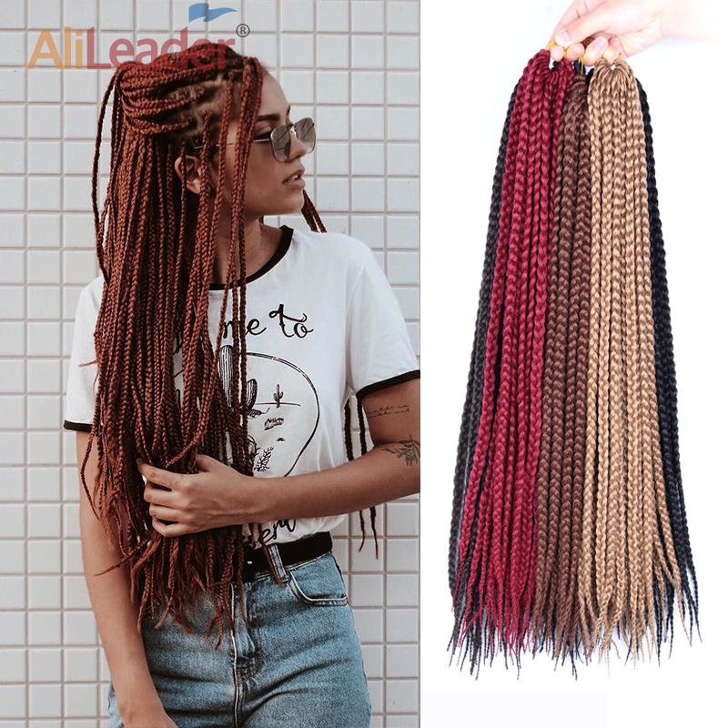 Alileader Products Box Braid Hair Extensions 12 16 20 24 Inch Synthetic Crochet Hair Braiding Twist Braids 22Strands/Pack