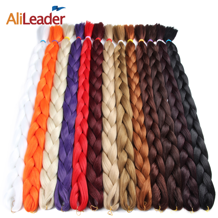 AliLeader 1PC Long Jumbo Braid Hair 165G Crotchet Braids Synthetic Expression Braiding Hair Extension Blonde Pink Purple