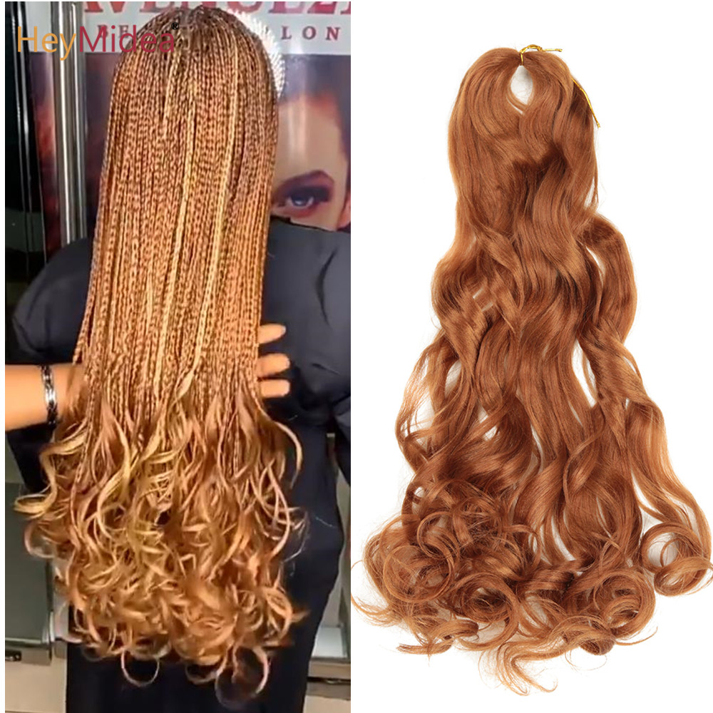 20 Inch Loose Wave Crochet Hair Extension For Braids Synthetic Curly Hair Pre Stretched Braiding Hair For Black Women HeyMidea