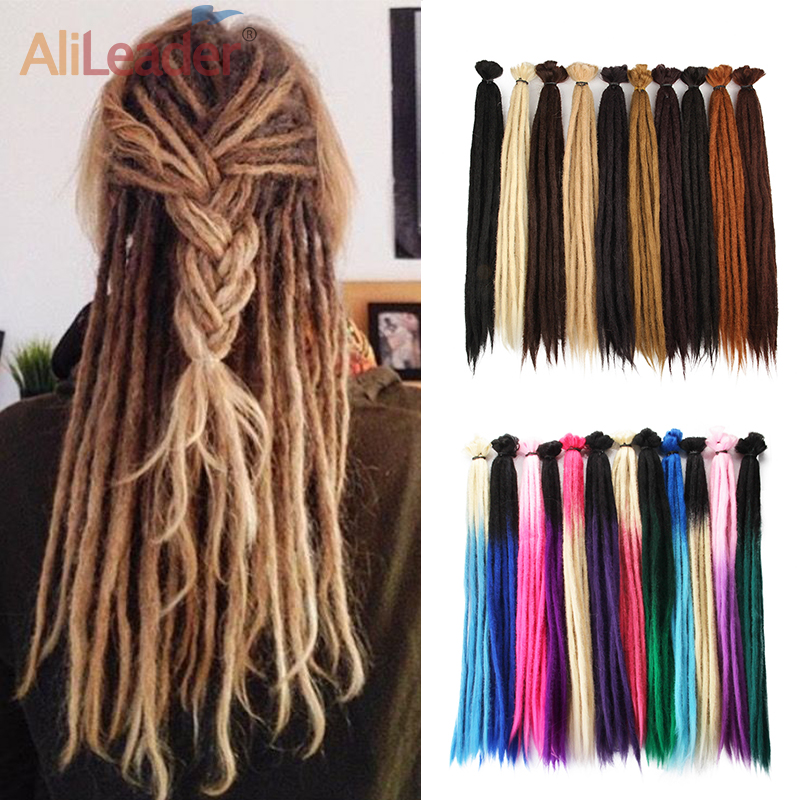 AliLeader 20Inch Synthetic Ombre 100% Handmade Men Hair Dreadlocks hair Extensions Jamaican Natural Soft Crochet Braiding Hair