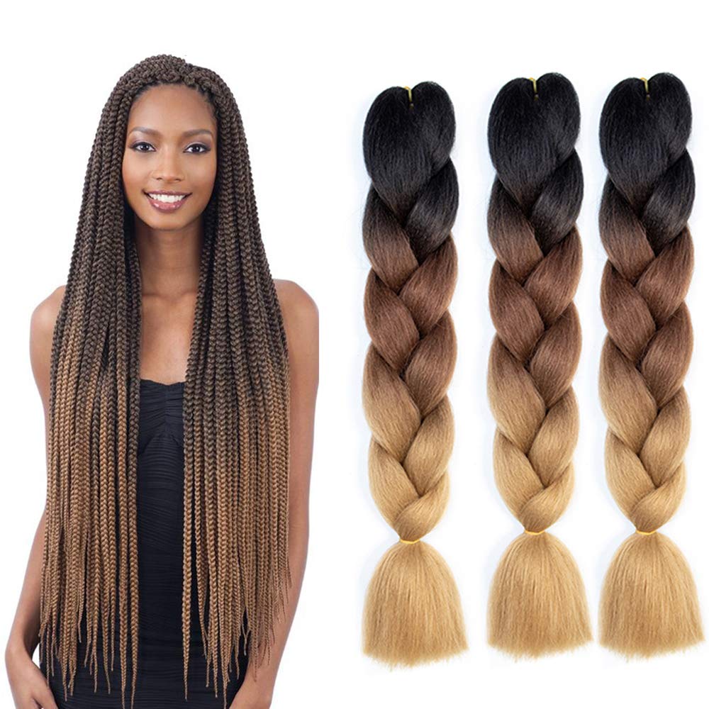 Natifah Jumbo Braiding Hair 100g 24 Inch Pre Stretched For Afro Ombre Extensions Braids Bug Color Wholesale Synthetic Fake Hair