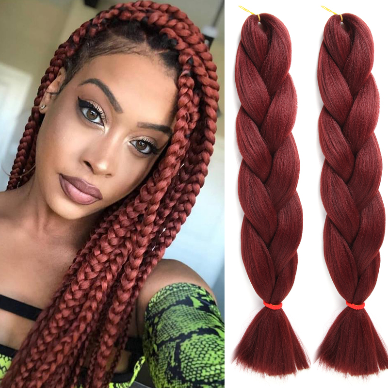 Natifah 100g 24 Inch Jumbo Braiding Hair Color Dreadlocks  Hair Ombre Extensions Colored Strands Bug Color