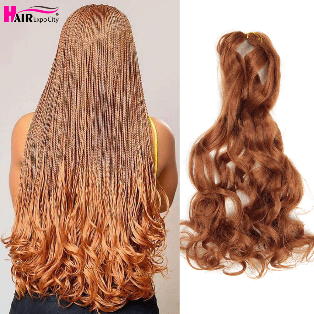 20 Inch Loose Wave Crochet Hair Wavy Synthetic Braids Hair Extensions Pre Stretched Braiding Hair For Black Women Hair Expo City