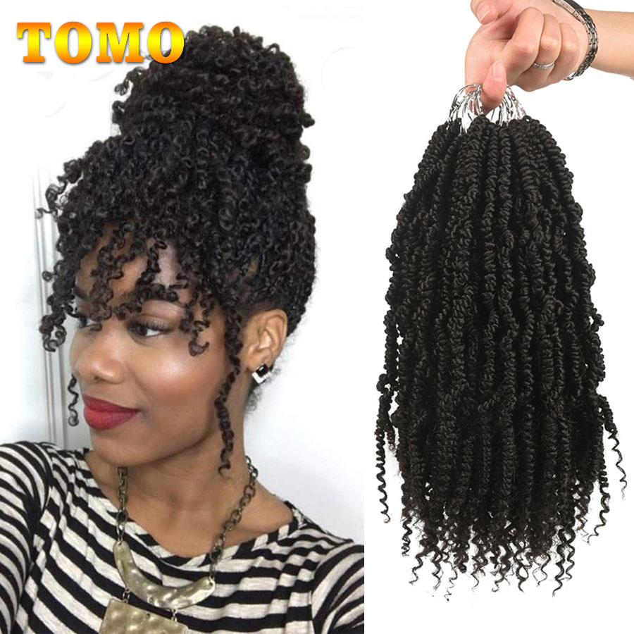 TOMO Bomb Twist Crochet Braids Pre-looped Passion Twist Crochet Hair Ombre Spring Twist Synthetic Braiding Hair Extensions 12