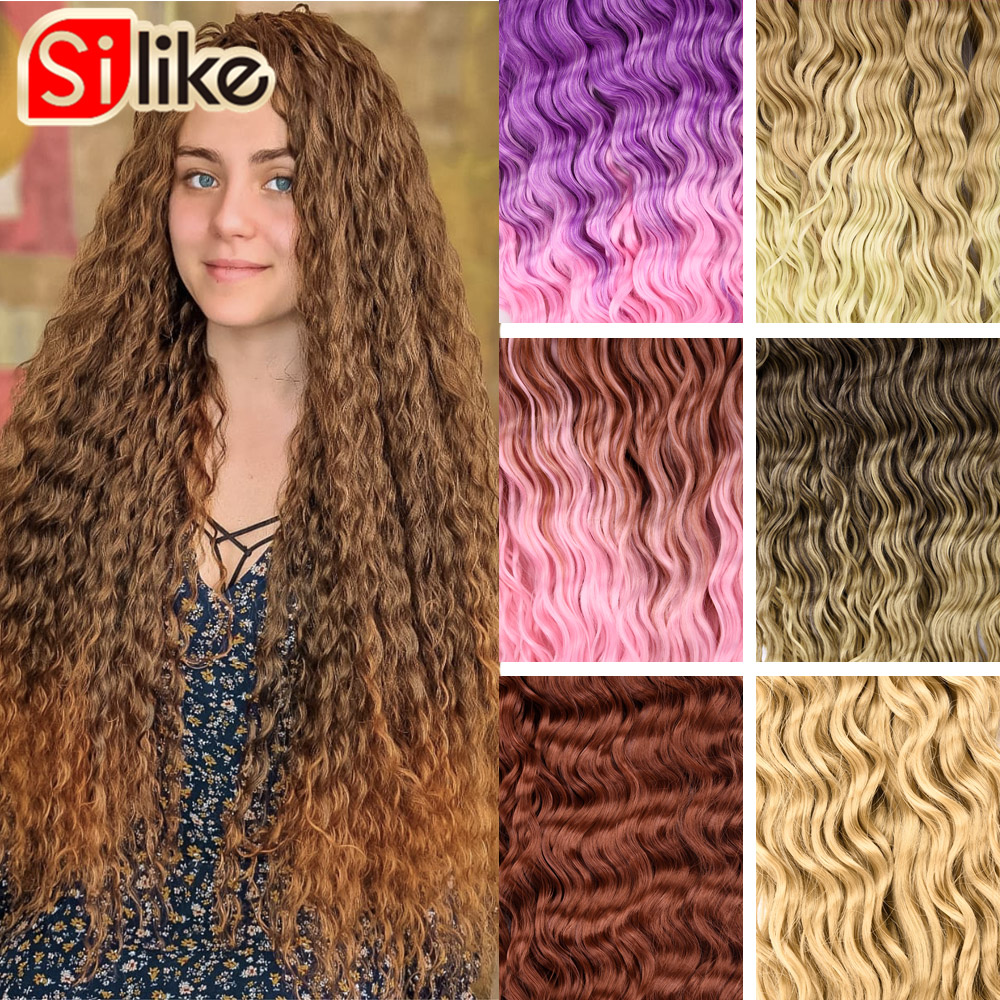 Silike Braids Synthetic Hair Crochet Ocean Wave 32 Inch Zizi Deep Wave Synthetic Light Weight Wear Braiding Hair Extensions