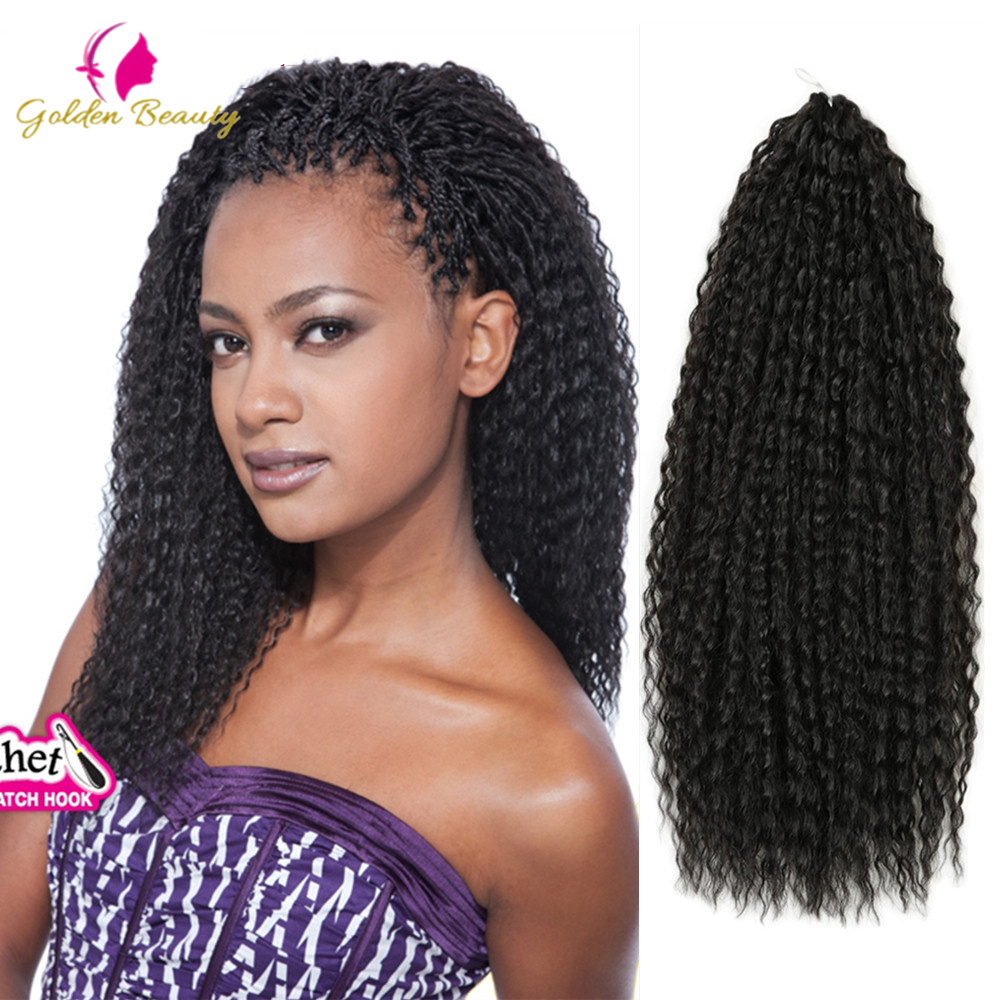 20-28 Inch Afro Yaki Kinky Curly Crochet Braiding Hair Extensions Marley Hair Synthetic Crochet Hair for Black Women Gold Beauty