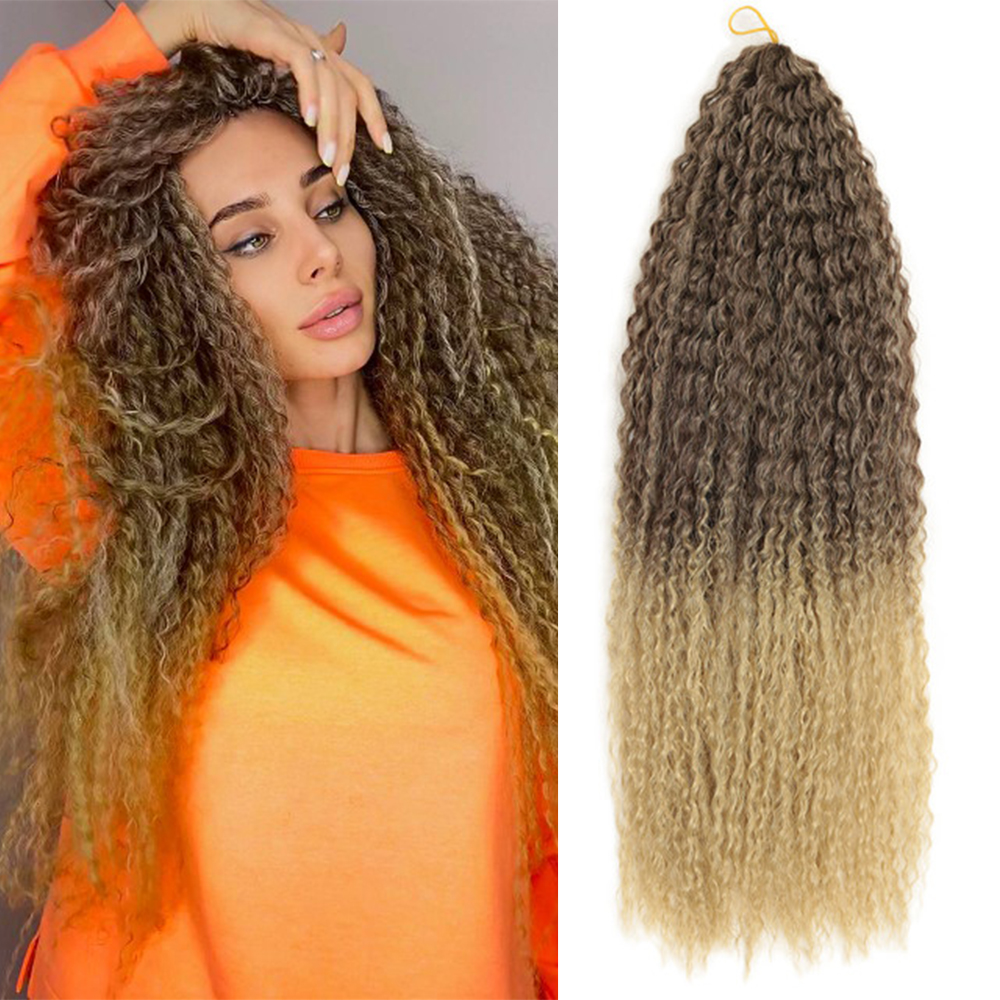 20-28Inch Synthetic Afro Yaki Kinky Curly Hair Soft Ombre Crochet Braiding Hair Extensions Marly Hair for Black Women Alibaby