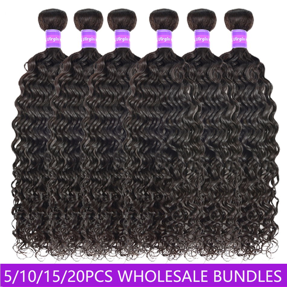 Water Wave Human Hair Weaves Wholesale Bundles Price 3 6 10 Lots Double Weft Human Hair Bundles 10A virgin Hair Extension