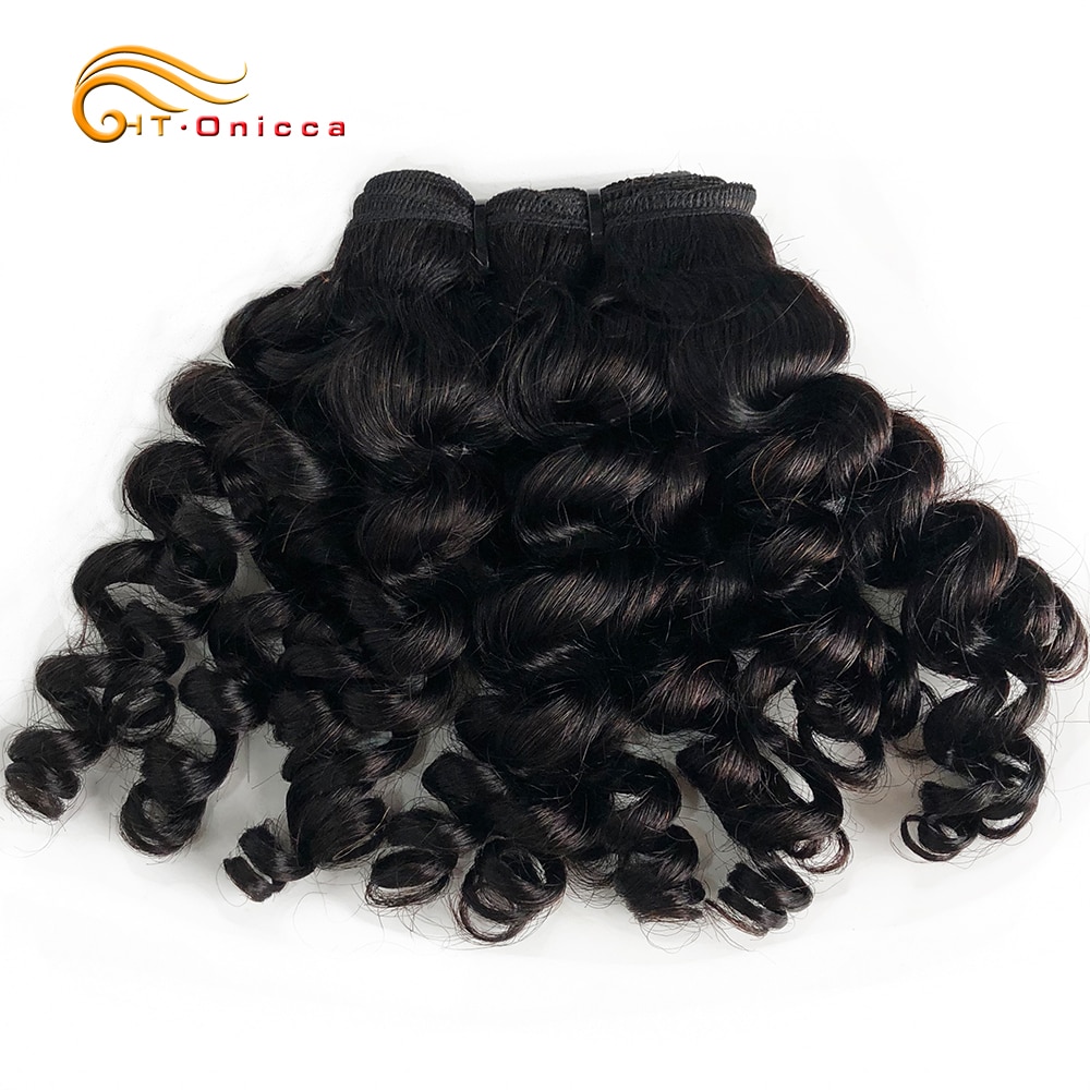 Indian Bouncy Curly Human Hair 1 3 4 Bundle Deals Curly Hair Weave Bundles Natural Hair Extensions For Black Women Remy