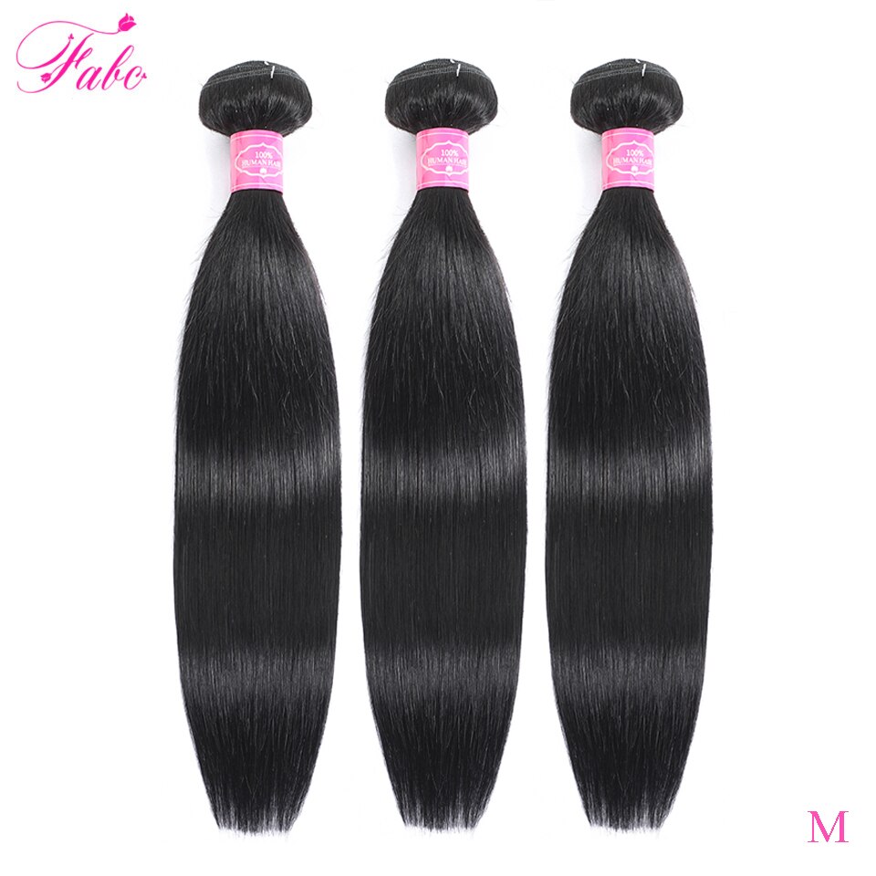 FABC Brazilian Straight Hair Weave Bundles 8-28 inches 100% Human Hair Extensions Non-remy Double Weft 1/3/4Bundles Nature Color