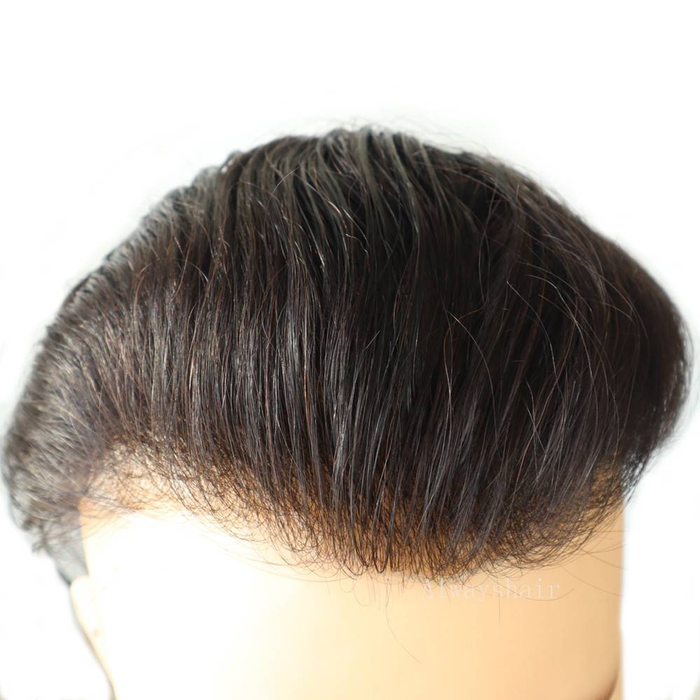 CNG - Super Thin Skin Men Toupee Natural Hairline India Hair Men Wig HAIR WIGS FOR MEN Toupees Ships From : China 